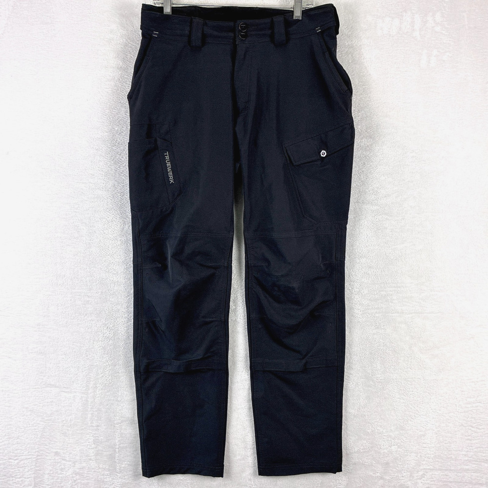 Truewerk Pants Mens 34 Black T1 WerkPant Workwear Cargo Utility Stretch Outdoors